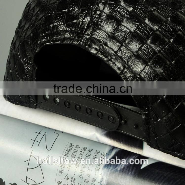 Latest Fashion Trend All Match Weave Design Plain Flat Brim Caps Blank Snapback