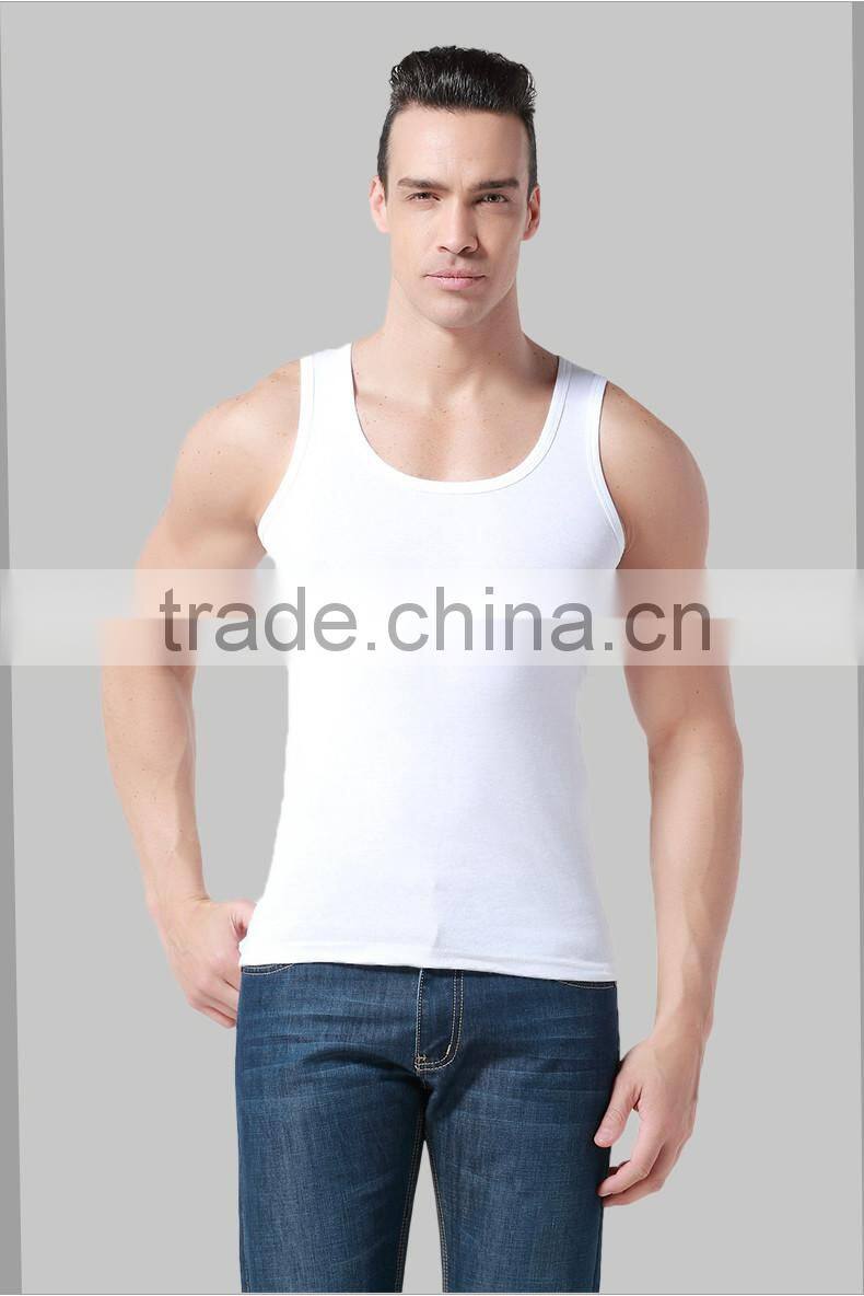 Elastic fit silm mens wholesale blank tank top wholesale from china