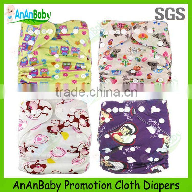 Free Shipping Sale Promotion Printed Cloth Diapers With Microfiber Diapers Inserts