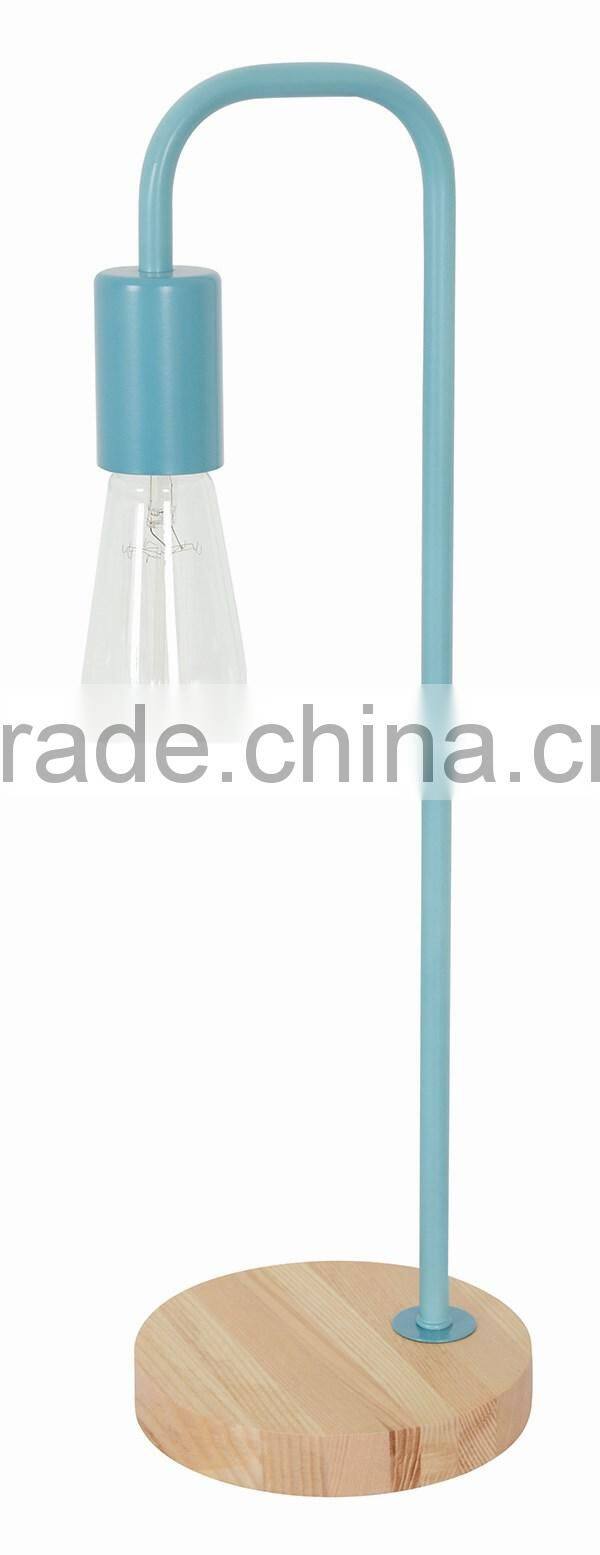 hot saled metal E27*1 table lamp,wooden single desk lamp