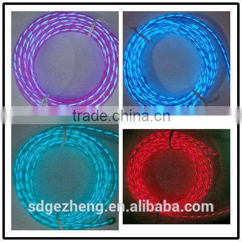 1.3mm 2.3 3.2 4.3 5.0mm el fluorescent wire with chasing light ice blue pink red yellow electroluminescent lighting wire