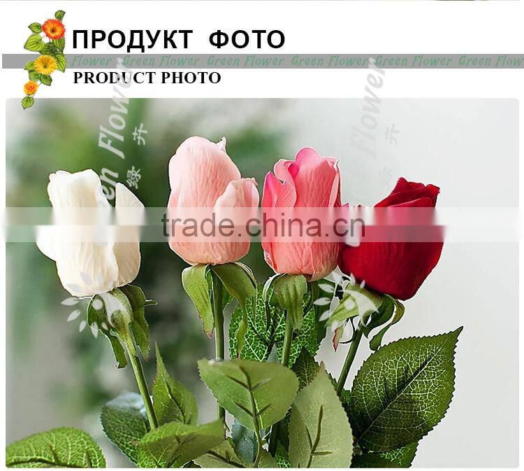 Greenflower 2016 Wholesale Real Touch Latex PU Gemstone rose China Artificial Flowers Rose for wedding decoration