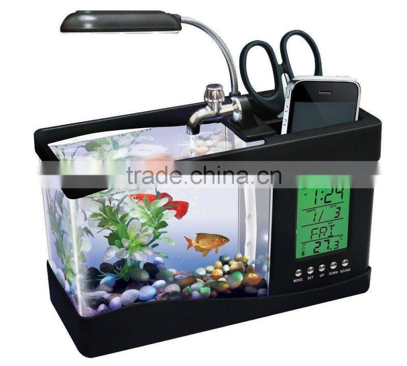 Desktop usb mini fish tank aquarium with running water