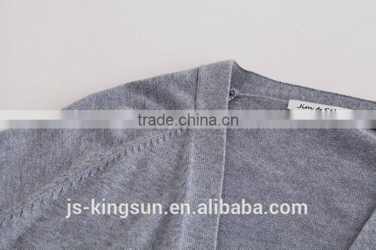 Woman 100% combed cotton knitted sweater coat