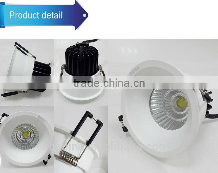 7W LED round shape COB downlight SAA CE approved