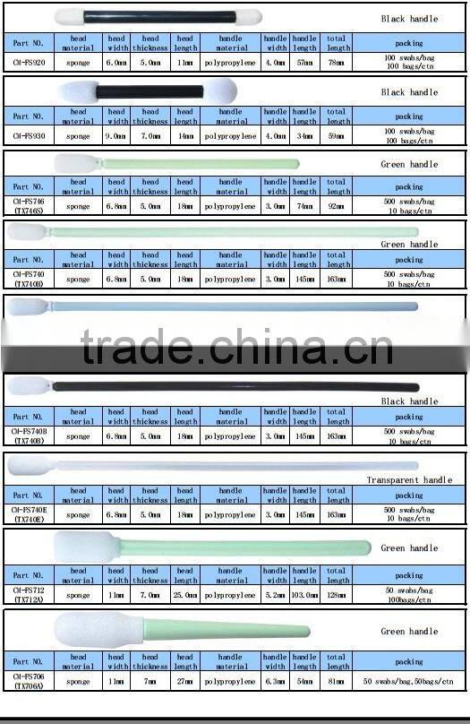 Rectangular head cleaning swabs