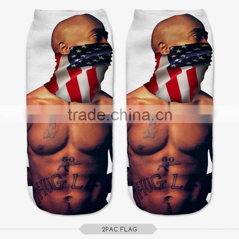 fashion children kids high quality 3d digital full print colorful ankle socks sports unisex custom hot sale stretch spandex