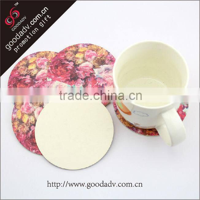 Guangdong factory cheap print round absorbent paper coasters