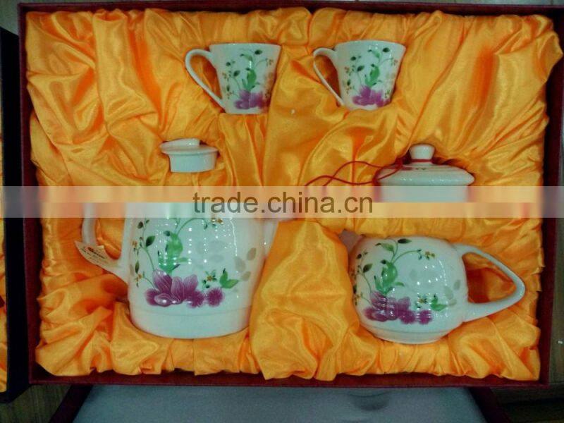 Chinese tradition design porcelain ceramic electric kettle set tea pot with ceramic cup 1.0L-2