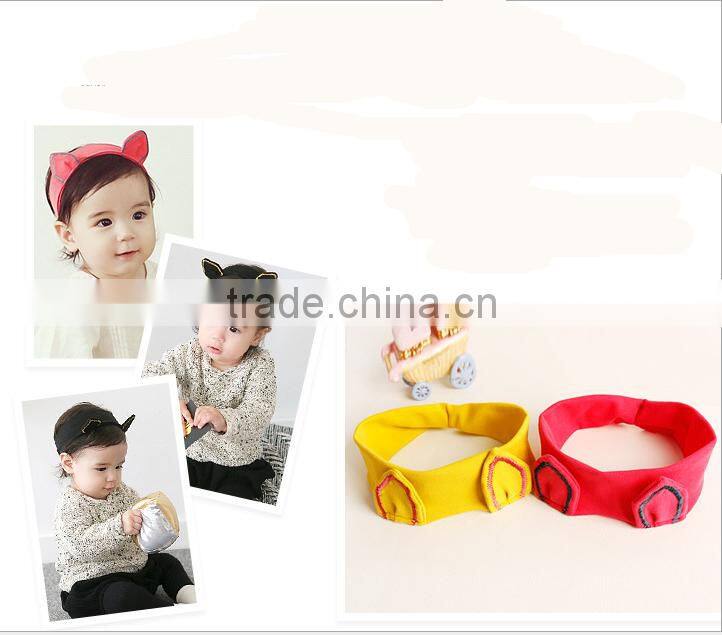 children headwear Korea baby cute knit headband with embroidery ear