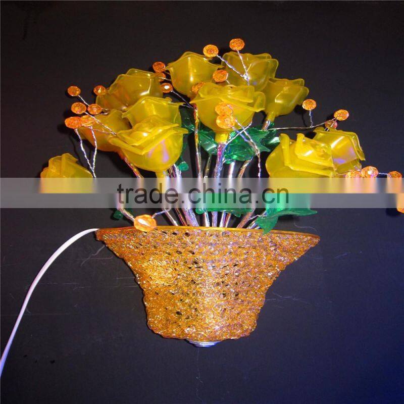 Led artificial flowers vase light for promoting