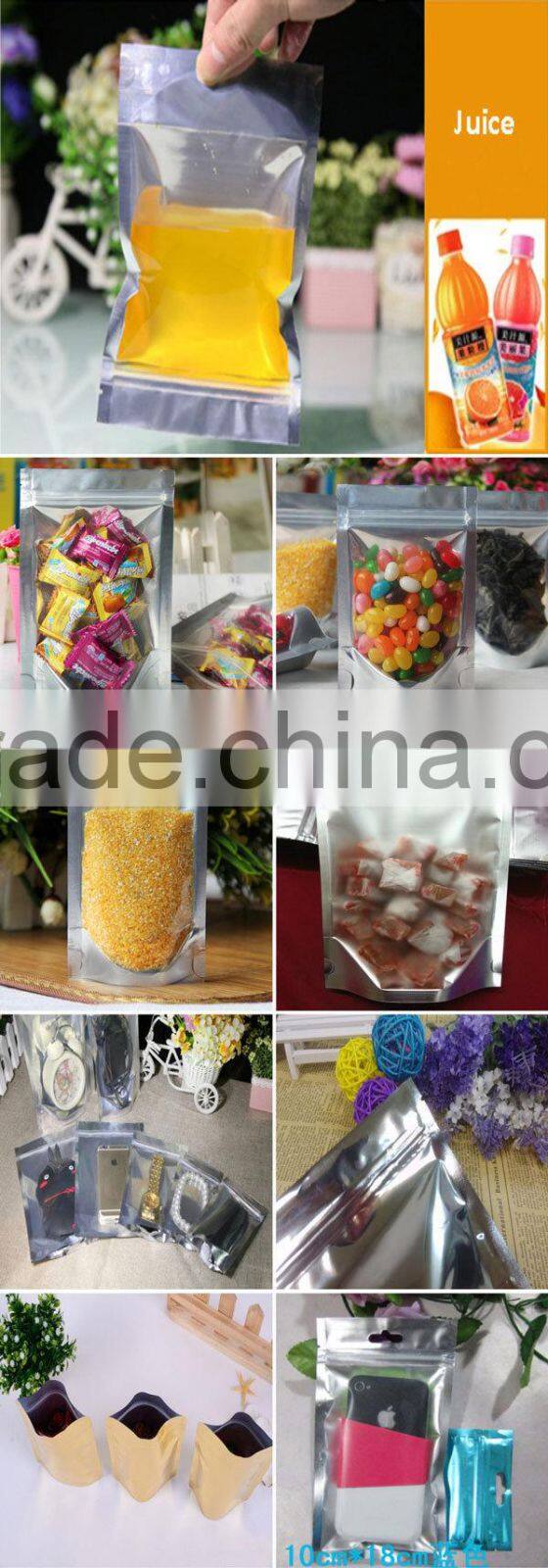 8x12x4 - 5.4 mils Mylar Zip Lock Stand Up Bags Silver Foil Pouch