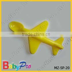 2015 Blue And Pink Airplane Shape Plastic Baby Spoon