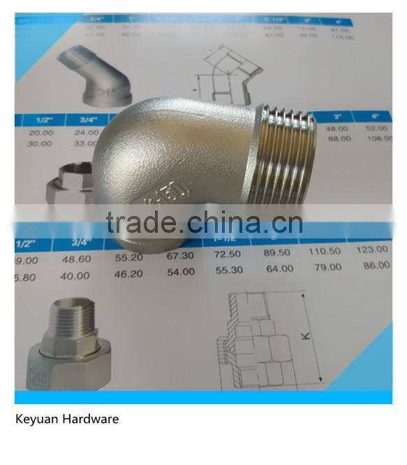 90DEG CNC Machined Cast Threaded Elbow Fitting Male to Female