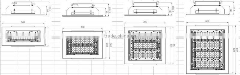 100w 120w 150w high lumen 130lm/w led canopy light for gas station