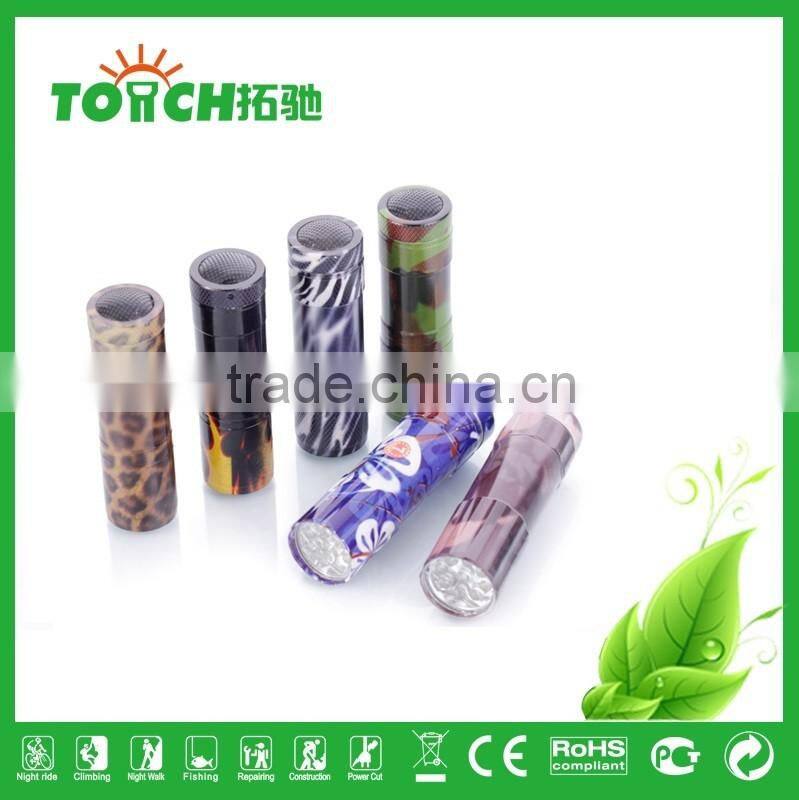 Hot Mini Cheap Aluminum 9 LED Flashlight for promotion gift LED flashlight