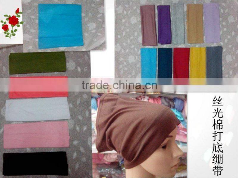 C059 new style plain cotton jersey tube underscarf,muslim scarf hats