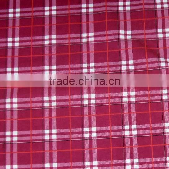 100% Polyester 75D Checked Printed Fabric