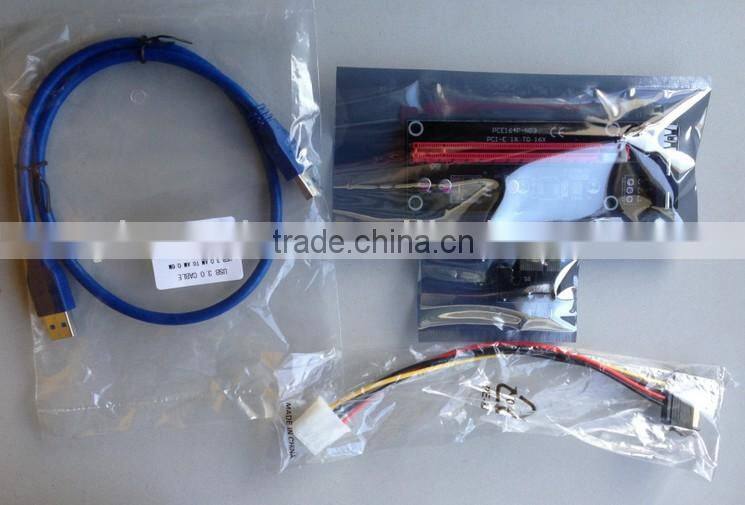 2014 High Quality USB 3.0 PCI-E 1x to 16x Powered Extender Riser card, Adapter card for Bitcoin Manufacturers, Suppliers
