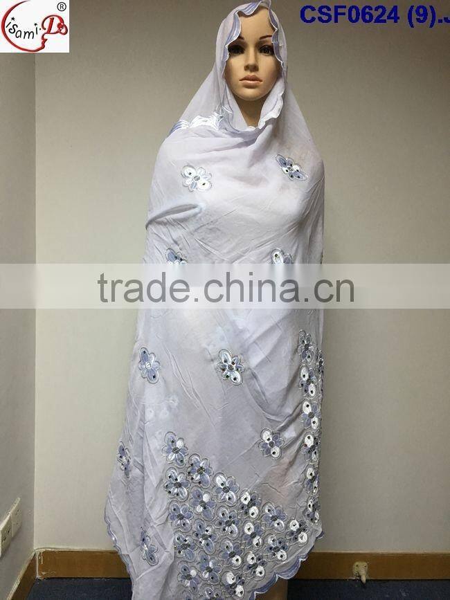 CSF0624 fashionable scarf softextile muslim embroidery scarf for women