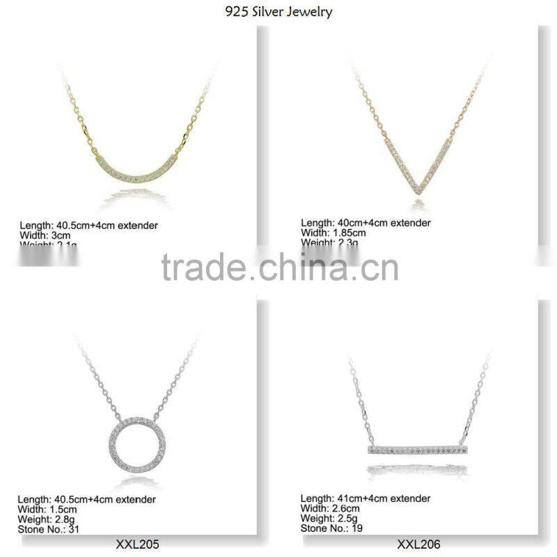 XXL209 925 Silver Pendant with CZ Stones bling for gift to women