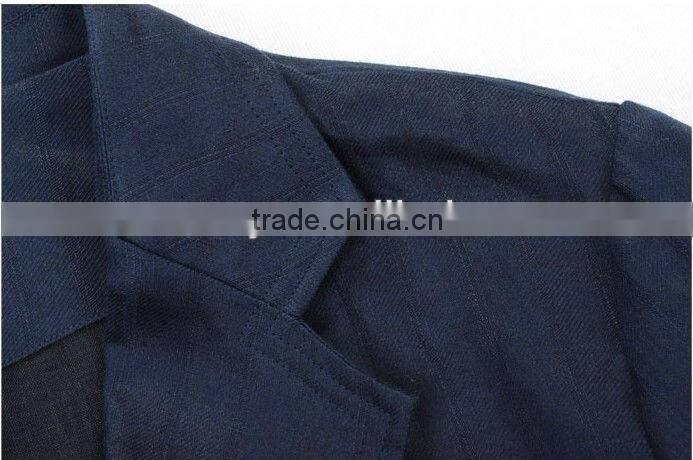 High Quality 100% Linen Man's Back Vent Slim Semi-Formal Suits