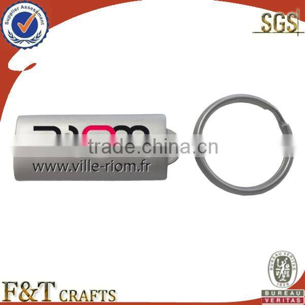 engraved 3D silver shield Alloy promotional keychain for travel promotional gift