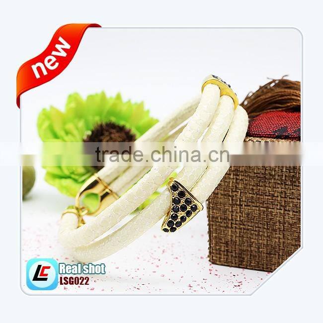 green genuine sting ray bracelet for women