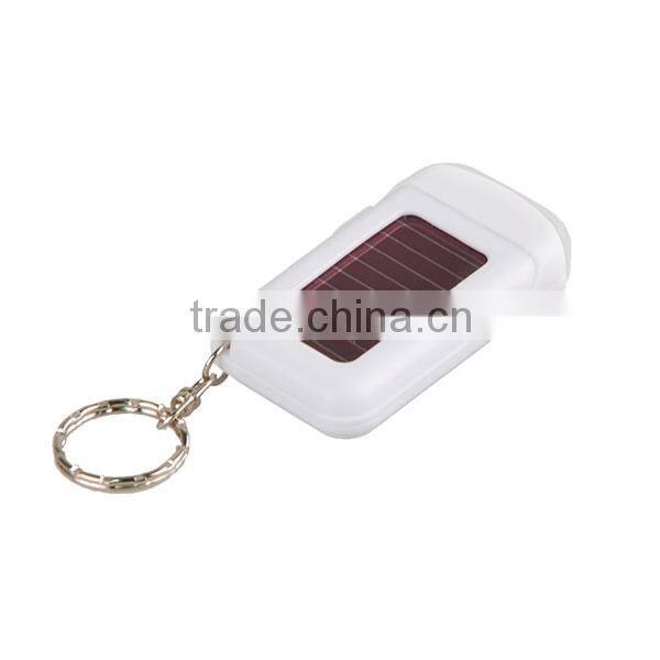 Personalized 2 LED White Plastic Solar Keychain Flashlight