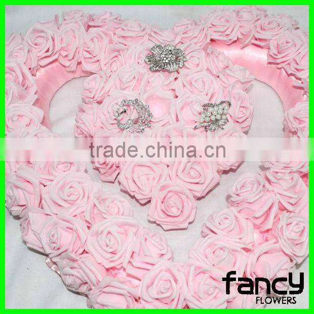 68 heads pink flower for wedding car decoration