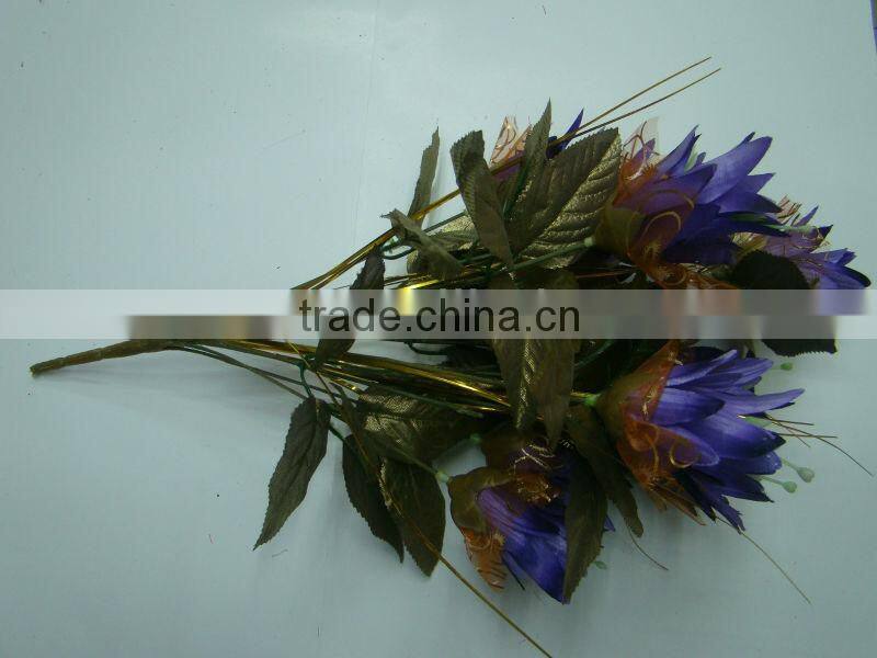 12 heads artificial flowers arrangements in vase
