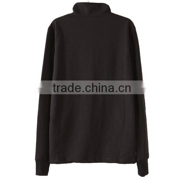 Zipper Up 100% Polyester Sweatshirt/Hoodie Front Embroidery (lyh-060015)