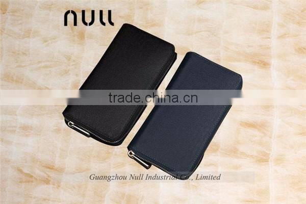 Durable canvas leather zipper card holder wallet for men