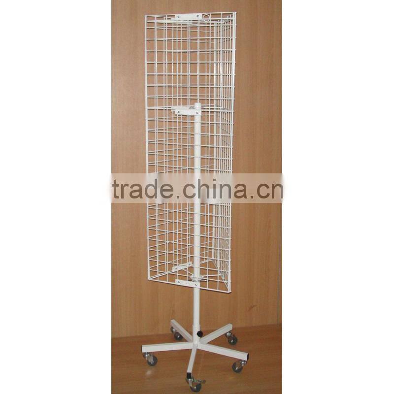 3 sides floor spinning grid wire rack display for promotion purpose