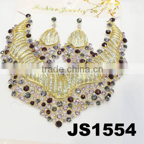 fashion red crystal necklace set for bridal