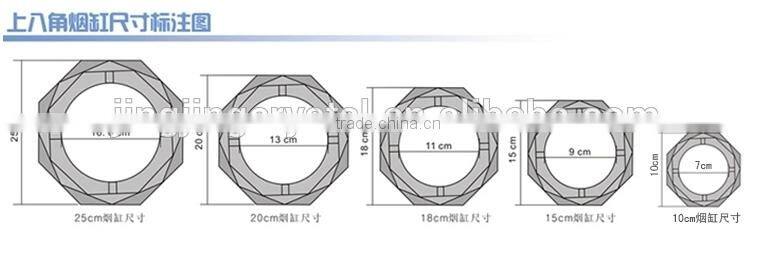 Modern Octagonal Blue antique rectangle Glass Ashtray For Home