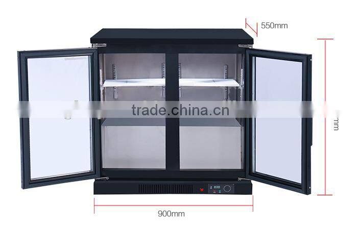 New desigh mini commercial glass door beverage display fridge