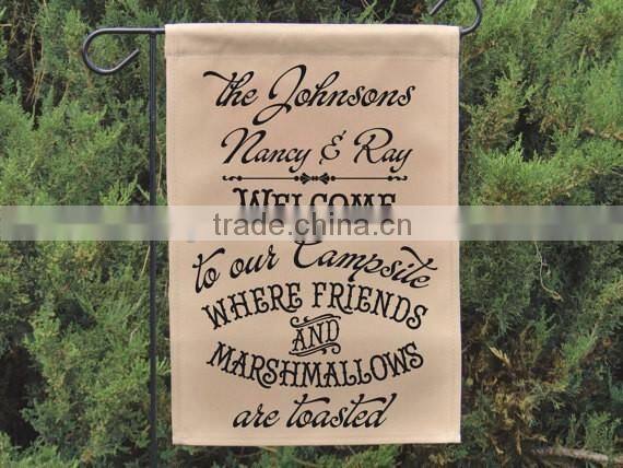 Wholesale outdoor cheap custom burlap garden flags blank