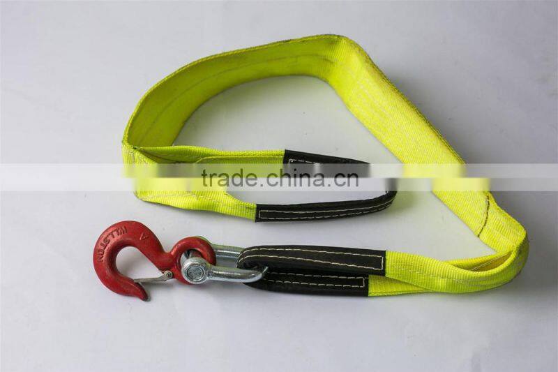 30T heavy-lift Polyester webbing sling with eye hook for lifting cargo