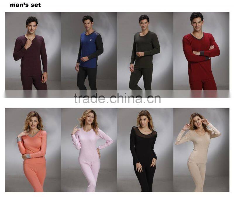 Winter Men Long Johns Thicken Mens Thermal Underwear Sets Plus Velvet Warm Long John V-Neck Thermal Undershirts Trousers