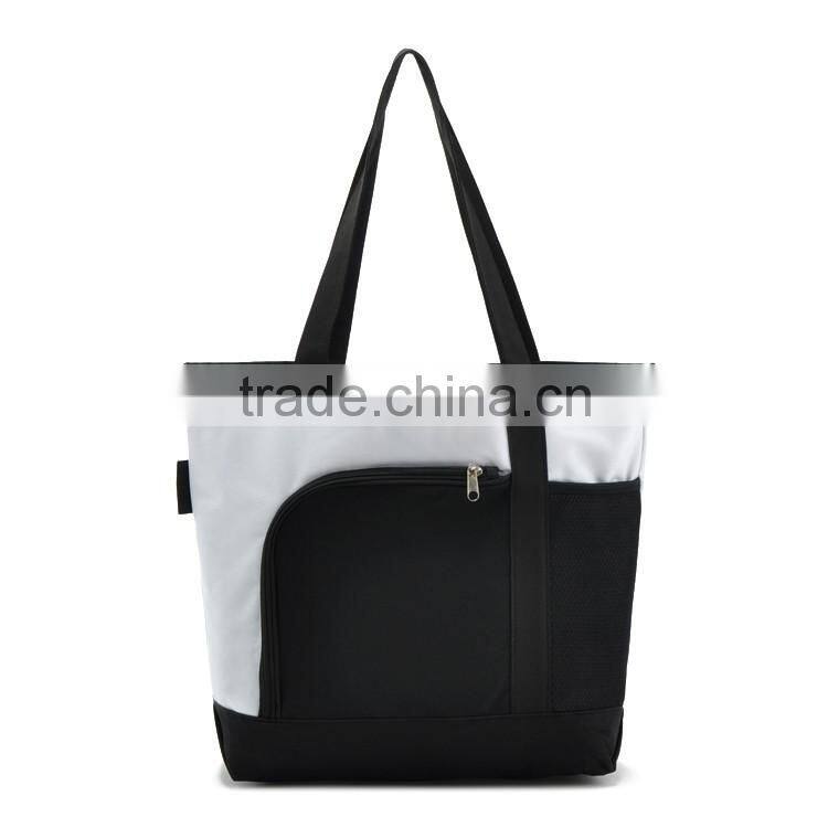 High quality 2016 fashion polyester waterproof promotional cheap logo shopping bag