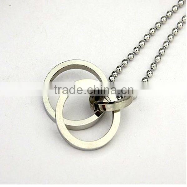 316l Two - loop fashion Stainless steel pendant necklace Manufacture
