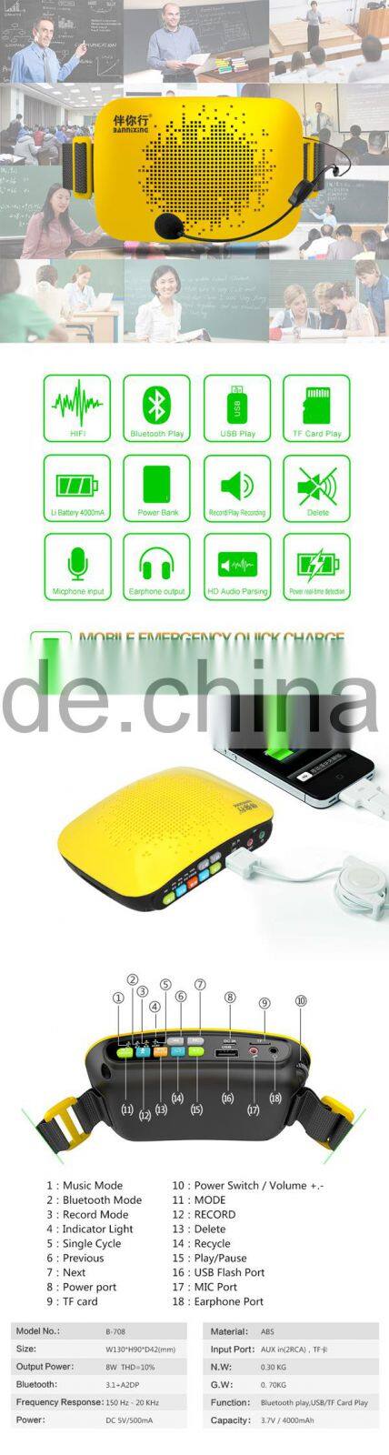 Promotion used amplifier wireless microphone sound box