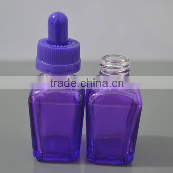 50 mlBoston Round purple glass dropper bottles with childproof dropper