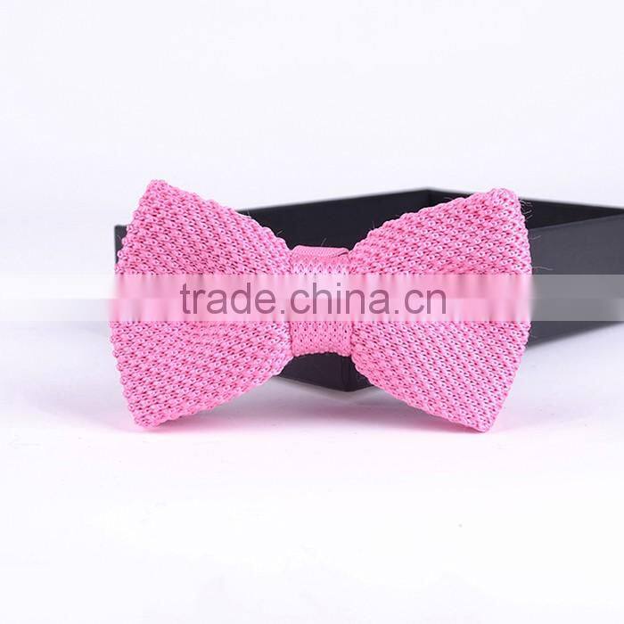 New style high grade cheap hot sale and pink solid knitted bow tie
