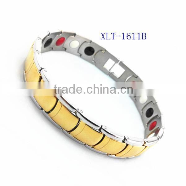 24k gold plating titanium germanium element energy titanium bracelet