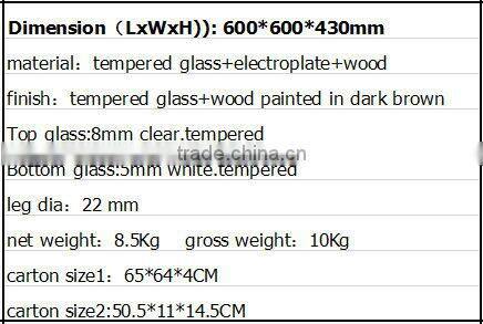 High Quality Cheap small round glass coffee table