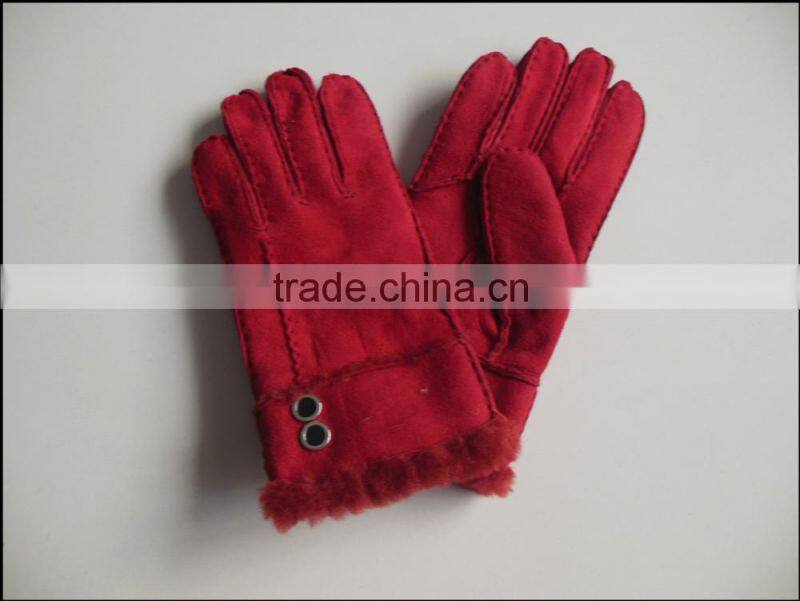 China Factory Custom Lady Various Leather Fur Gloves, Fur Lined Leather Gloves And Mitten