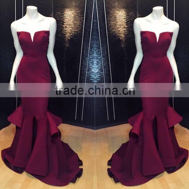 (MY2384) MARRY YOU Real Sample Dress Elgant Sweetheart Mermaid Ruffle Skirt Evening Dress 2015