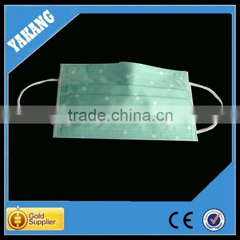 3ply blue ground with white stars spunlace non-woven face mask